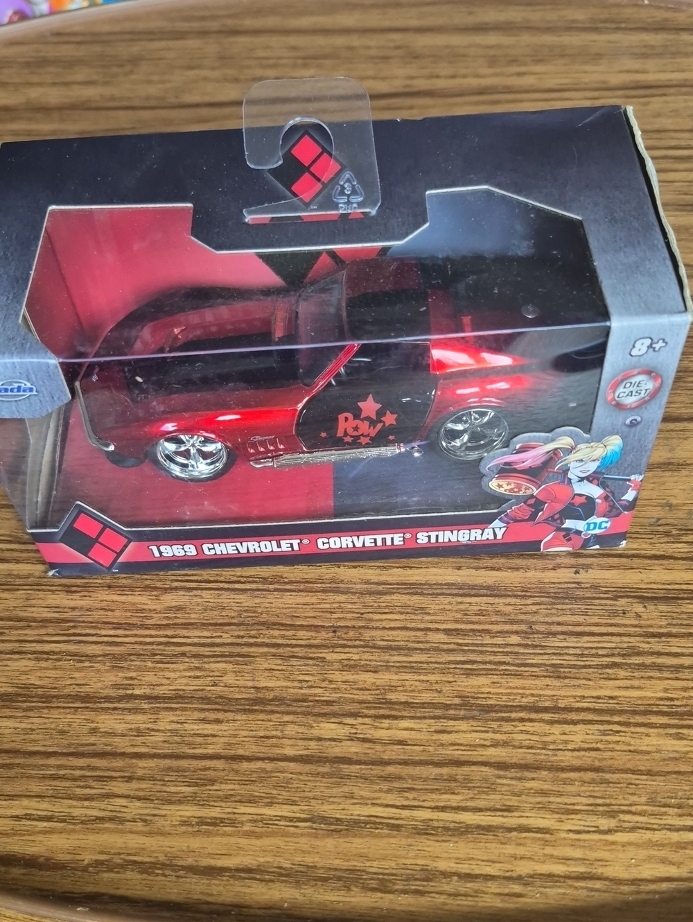 New And SealHarley Quinn 1969 Chevrolet Corvette Stingray Die-Cast Toy Car -Red